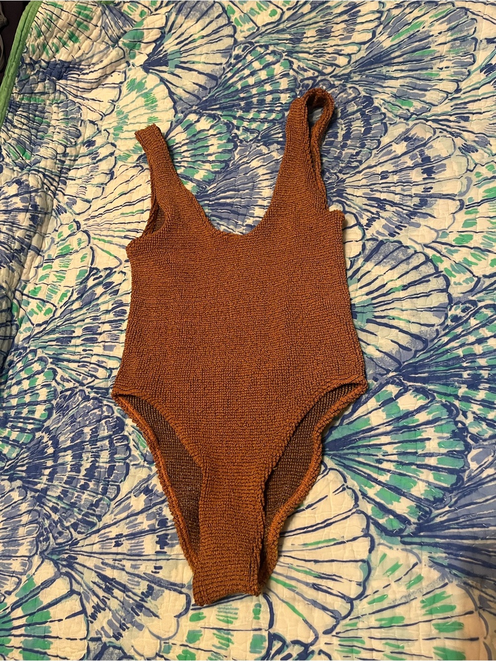 EUC bond-eye bathingsuit brown lurex